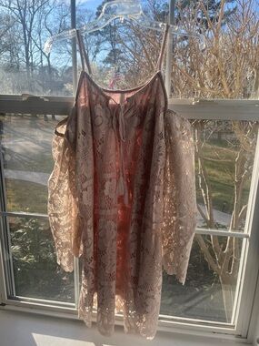 Xhilaration Pink Lace Long Sleeve Dress